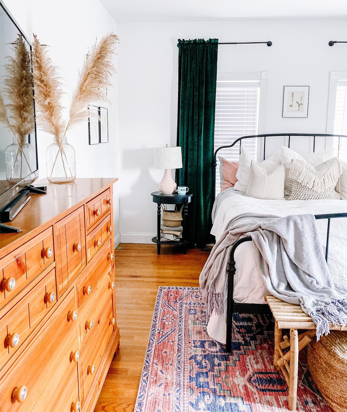 Vintage boho bedroom Instagram Post