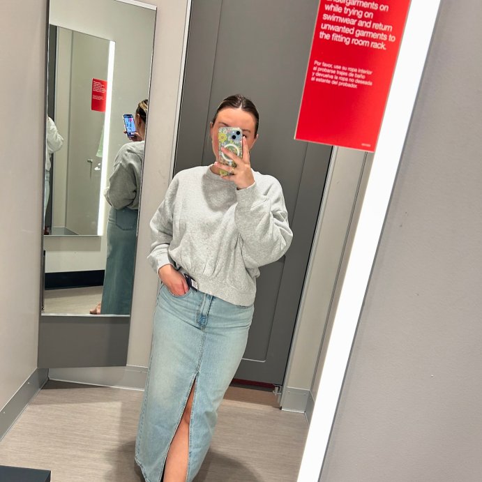 user image by @kels3391, Women's Denim Maxi Skirt - Universal Thread™