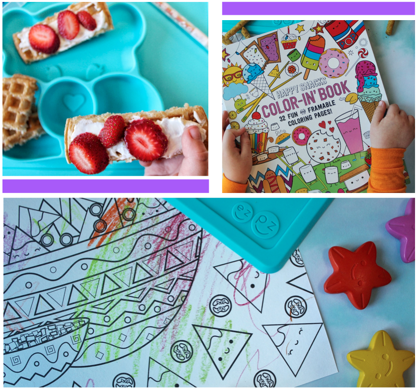 Shop Care Bear Teal Happy Mat by ezpz - Land Of Nod Plates & Utensils - Kids & Baby Furniture, Bedding and Toys, Happy Snacks Coloring Book - Land Of Nod Activity Books - Kids & Baby Furniture, Bedding and Toys and more