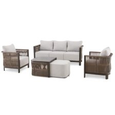Shop CANVAS Roxboro Rope Outdoor Patio Conversation Set with Deep Seat Cushions, Brown, 5-pc and more