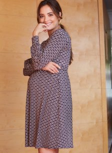Shop Isabella Oliver Dawson Maternity Dress-Navy Chain Print and more Shop Isabella Oliver Dawson Maternity Dress-Navy Chain Print and more