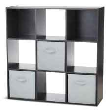 Shop For Living 9-Cube Storage Organizer, Bookcase/Bookshelf, Black Oak Finish and more