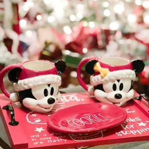 Weihnachtstassen Set HOME Mickey E Minnie Xmas Set 6 Tazze Caffè In New Bone China, 140cc Disney Tasse - 6