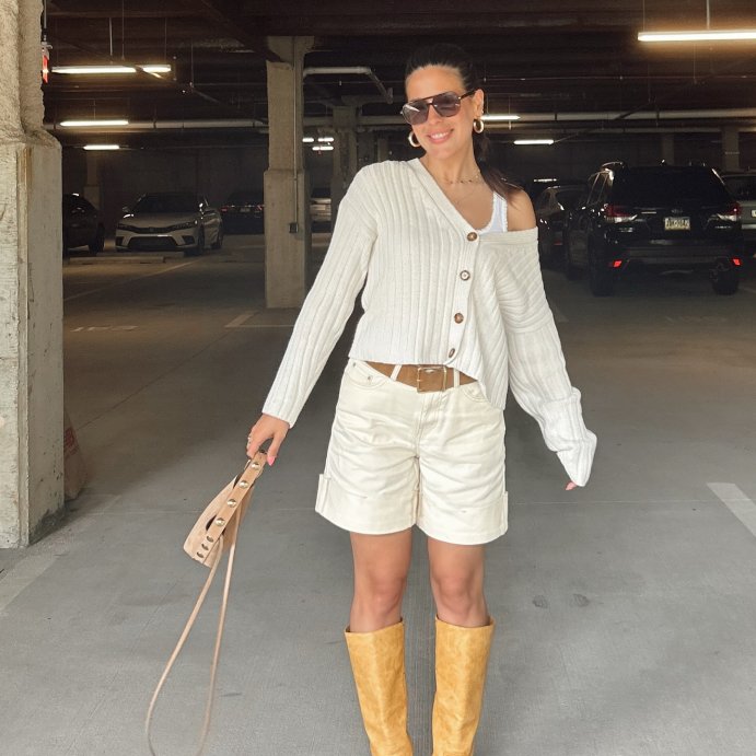 user image by @myclassroomcloset, Women's Mid-Rise Wide Cuff Baggy Denim Shorts - Future Collective