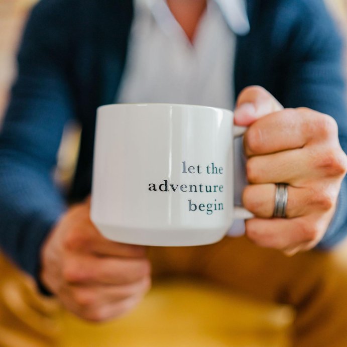 user image by @meadowsrealtygroup, 16oz Stoneware Let the Adventure Begin Mug Moss - Threshold&#8482;: Traditional Dark Green Coffee Mug, Dishwasher &#38; Microwave Safe