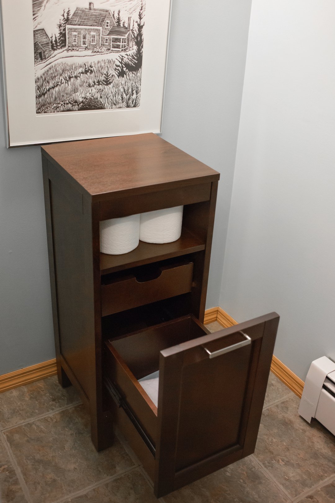 linen cabinet freestanding on Before After Bathroom Refresh With Lowe S Tamara Like Camera