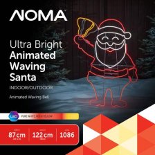 Shop Noma Pre-Lit Neon Santa with Bell Motion Christmas Decoration, 4-ft and more