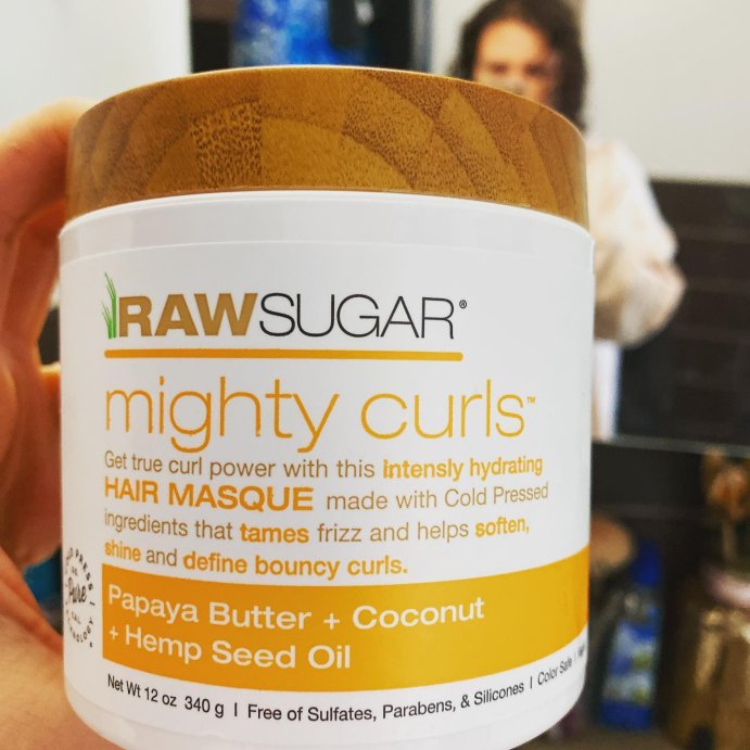 user image by @misscurleigh17, Raw Sugar Mighty Curls&#160;Hair Masque - Papaya Butter + Coconut Oil + Hemp Seed Oil - 12oz
