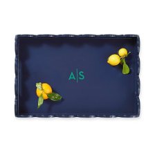 Shop Scalloped Lacquer Serving Tray, Large, Navy and more Shop Scalloped Lacquer Serving Tray, Large, Navy and more