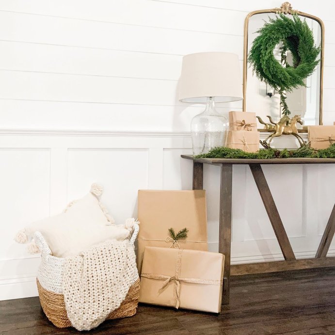 user image by @blessedandhumbledhome, Linen Drum Lamp Shade White - Threshold&#153;
