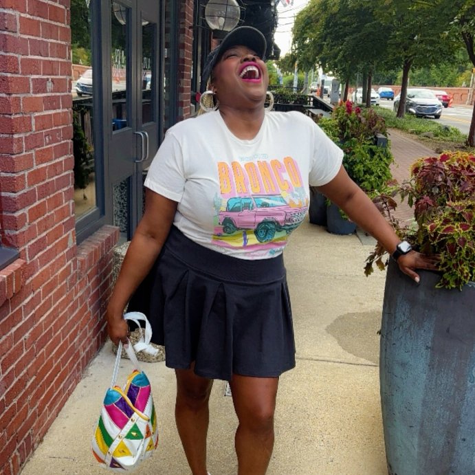 user image by @danielledoesitall, Women's Ford Bronco Short Sleeve Graphic T-Shirt - Off-White