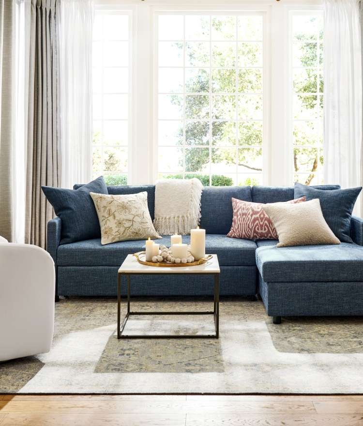 Pottery barn store blue sectional