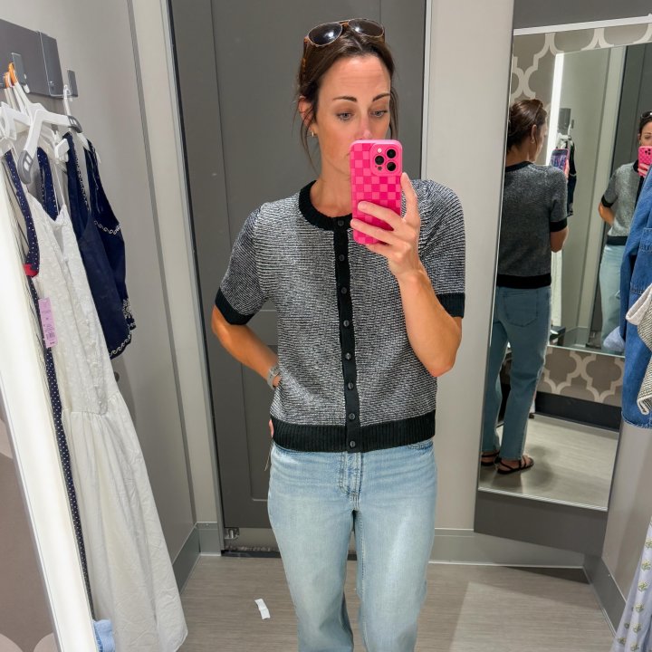 Women's Short Sleeve Button-Front Cardigan Sweater - A New Day™