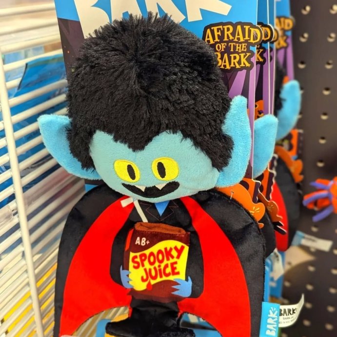 user image by @heartsandhaunts, BARK Afraid of the Bark Halloween Drac Jr. Plush Dog Toy