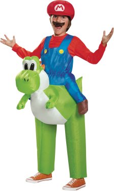 Shop Kids' Nintendo Super Mario Bros Mario & Yoshi Red/Green Inflatable Halloween Costume, One Size and more