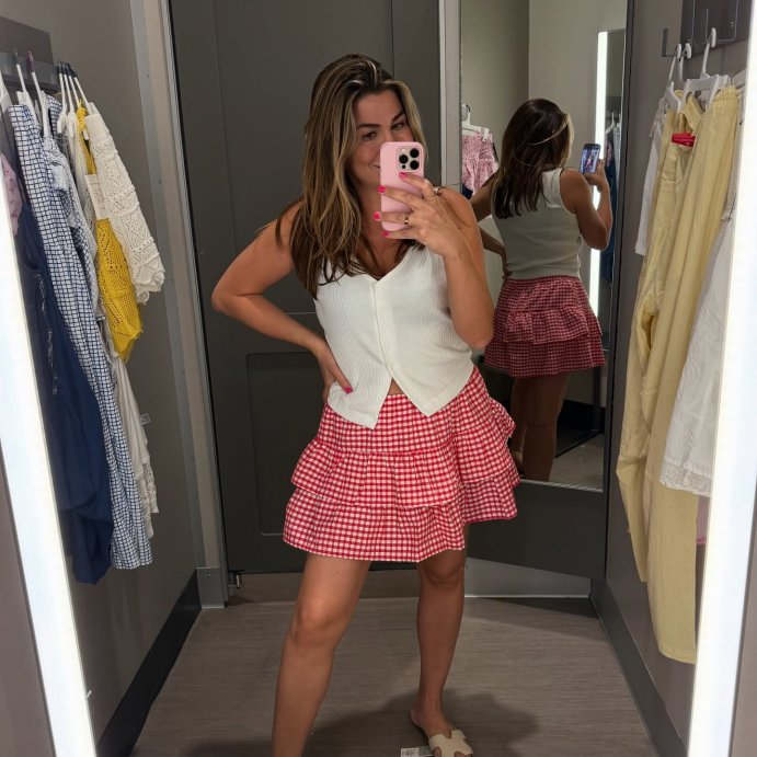 user image by @glamgirlnatalie, Women's High-Rise Tiered Mini Skort - Wild Fable™