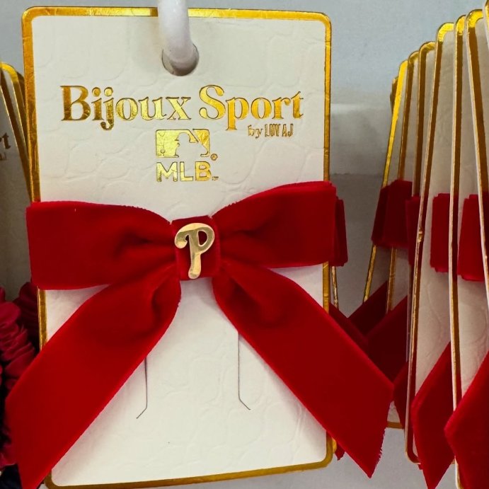 user image by @targetsdollarspot, Bijoux Sport by Luv Aj MLB Logo Velvet Hair Bow