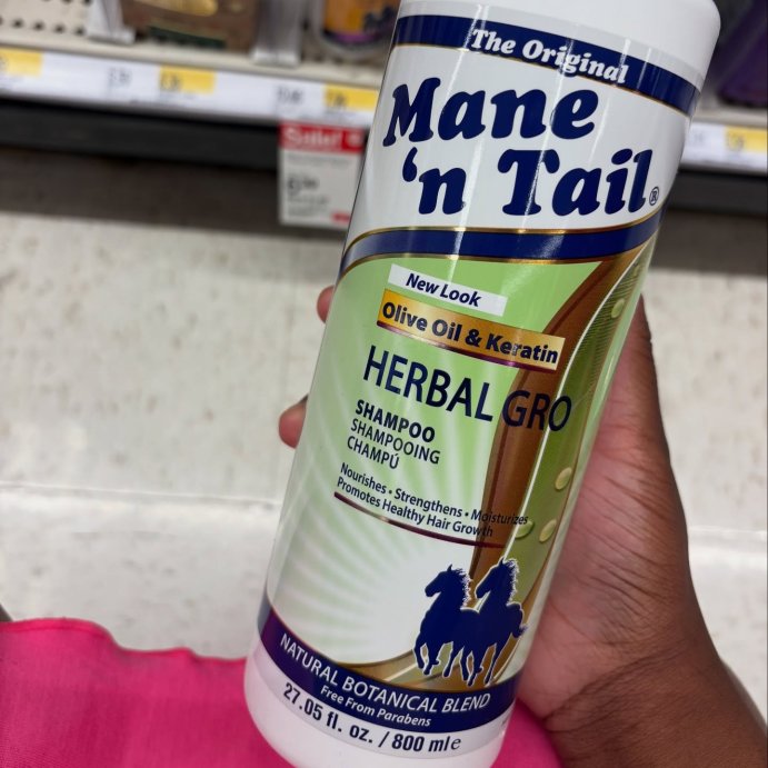 user image by @selfcarexpuffs, Mane &#39;N Tail Herbal Gro Olive Oil Infused Strengthens &#38; Nourishes Shampoo - 27.05 fl oz
