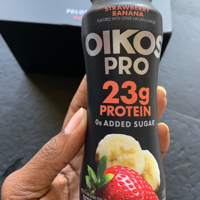 user image by @nettyejohnson, Oikos Pro Fat Free Strawberry Banana Cultured Dairy Drink - 23g Protein 7 fl oz