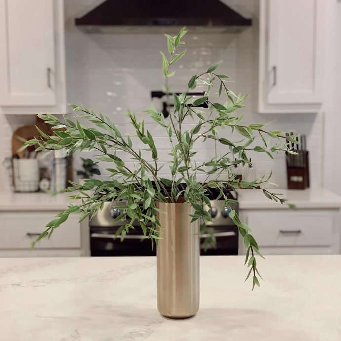 user image by @woodfinshome, Tall Brass Vase - Threshold&#8482;: Iron Cylinder Bud Vase for Tabletop, Spot Clean, Watertight, 11&#34; Height