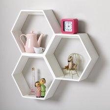 Shop Honeycomb White Hexagon Shelf and more