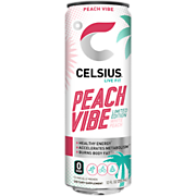 Shop Celsius Celsius Sparkling Energy Drink - No Sugar or Preservatives - Peach Vibe (4 Drinks, 12 Fl Oz. Each) and more