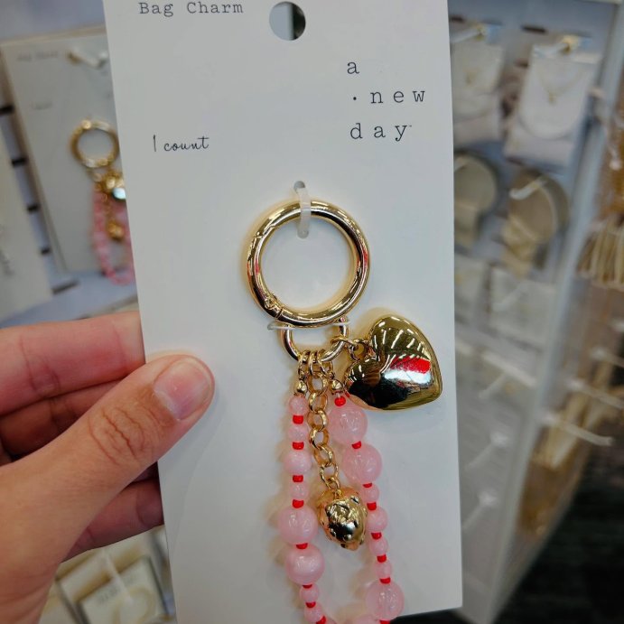 user image by @mytargetaddiction_, Heart and Strawberry Handbag Charm - A New Day&#8482; Pink