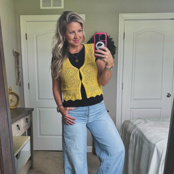 user image by @alisonk_today, Women's Crochet-Style Pullover Sweater Tank - A New Day™