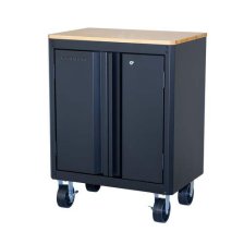 Shop Mastercraft 28" Black 2-Door Wooden Top Base Cabinet with Wheels, 28 x 18 x 37-in and more