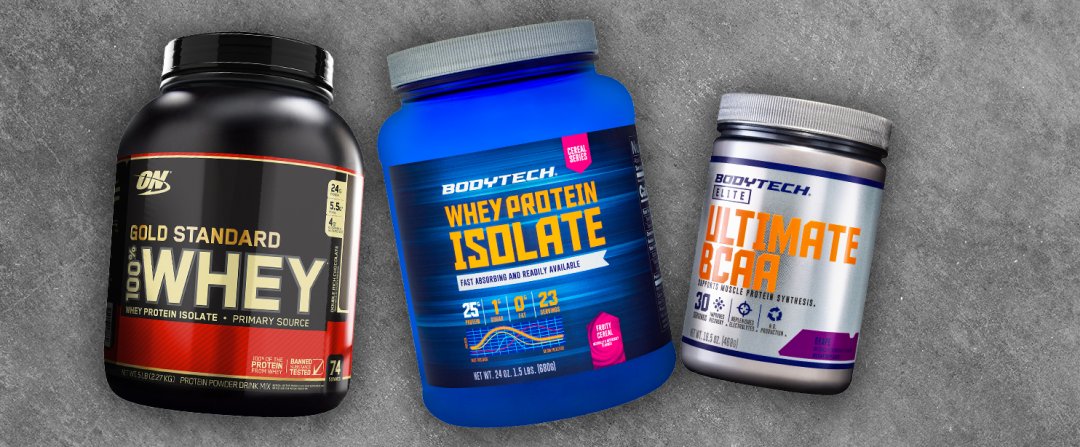 Shop BodyTech Whey Protein Isolate Powder - Fruity Cereal (1.5 lbs./23 Servings), Optimum Nutrition GOLD STANDARD 100% WHEY Protein Powder ? Double Rich Chocolate (5 lbs./74 Servings), BodyTech Elite Ultimate BCAA Powder - Supports Endurance & Muscle Building - Contains NAC - Grape (16.5 oz. / 30 Servings ) and more