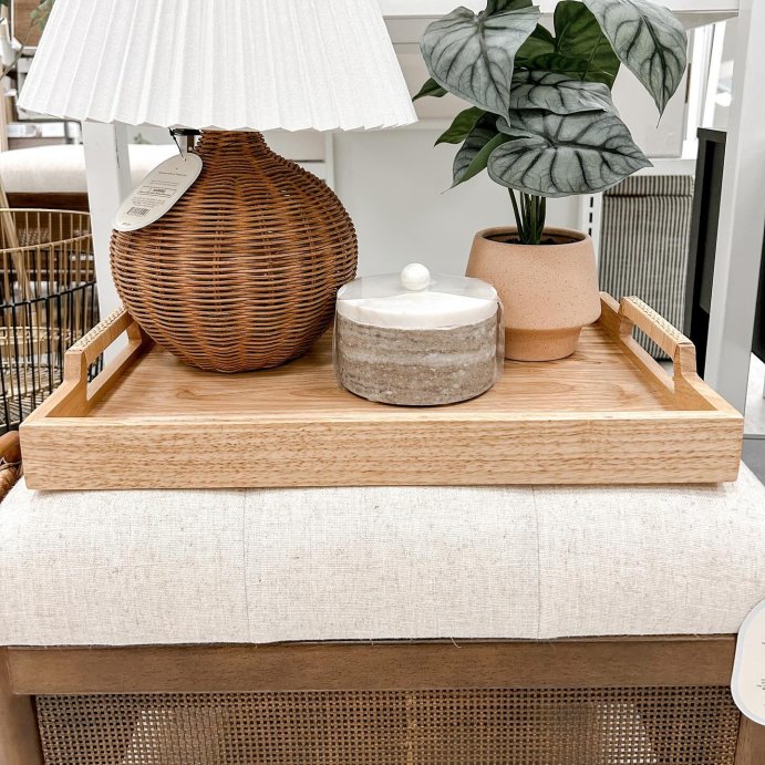 user image by @tissyandteeber, Natural Wicker Table Lamp Brown - Threshold&#8482; designed with Studio McGee: Chic Pleated Drum Shade, ETL Listed