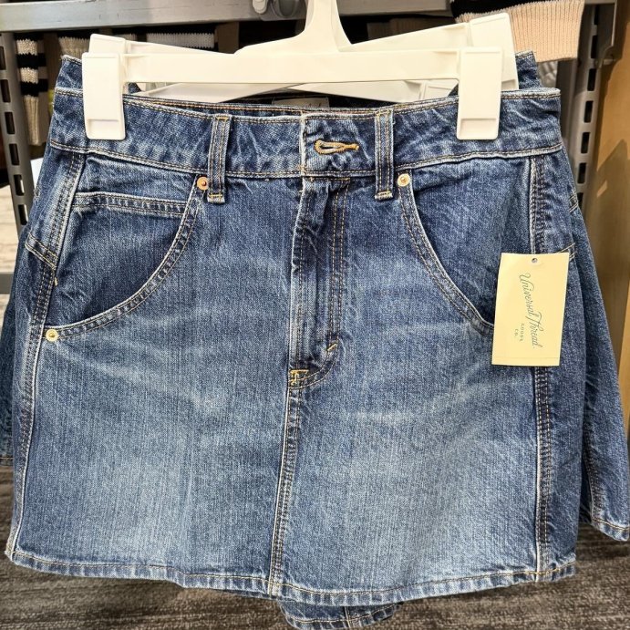 user image by @targetfinds_bymg, Women's Mid-Rise Denim Mini Skirt - Universal Thread™ Dark Wash