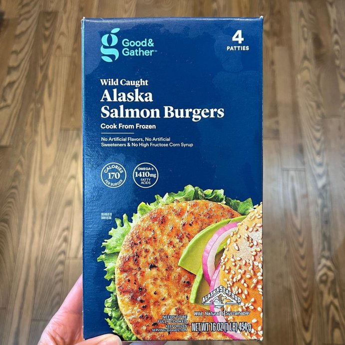 user image by @buffalodietitian, Alaska Salmon Burger Patties - Frozen - 16oz/4ct - Good &#38; Gather&#8482;