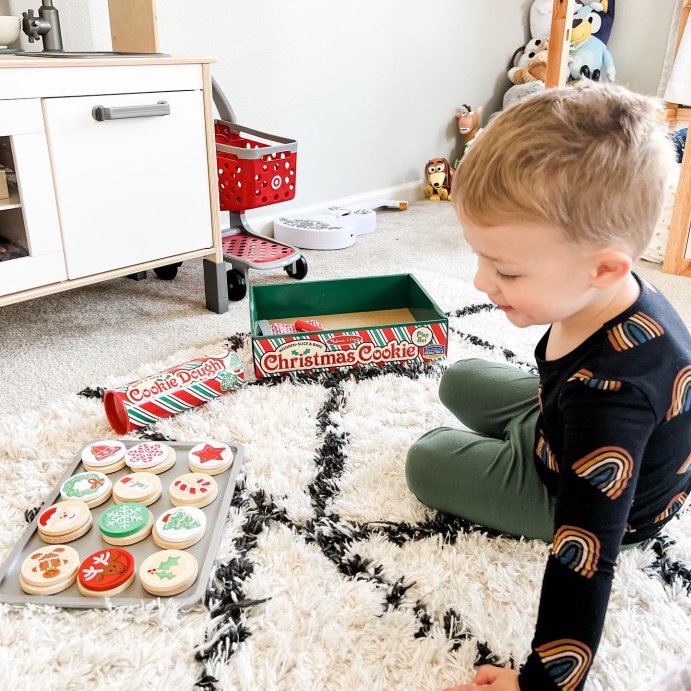 user image by @elainemarissa, Melissa &#38; Doug Slice and Bake Wooden Christmas Cookie Play Food Set