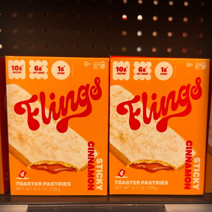 user image by @snackin_goodies_nc, Flings Cinnamon High Protein Keto Toaster Pastries - 8.3oz / 4ct