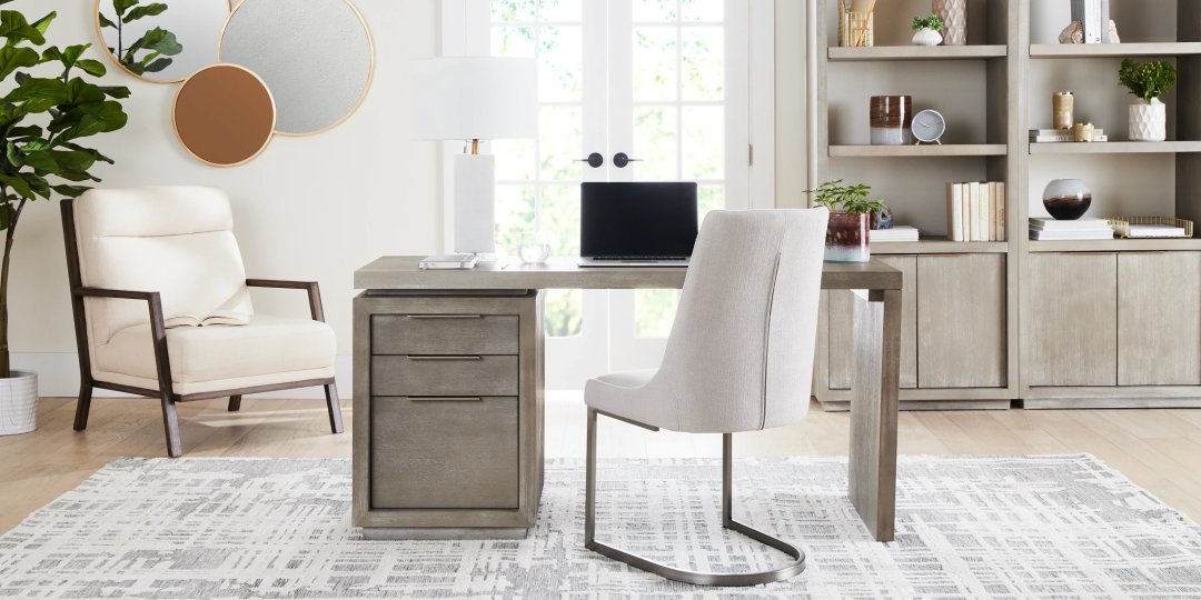 Shop Madden Light Tone Desk, Madden Light Tone Upholstered Side Chair, Furman Light Beige Fabric Accent Chair, Madden Light Tone Bookcase, Trip Multicolored Mirror, Simply White Table Lamp, Marla Red Small Vase, Tatum Ceramic Vase, Suri Brown Small Vase, Mila Gray 5x8 Area Rug and more