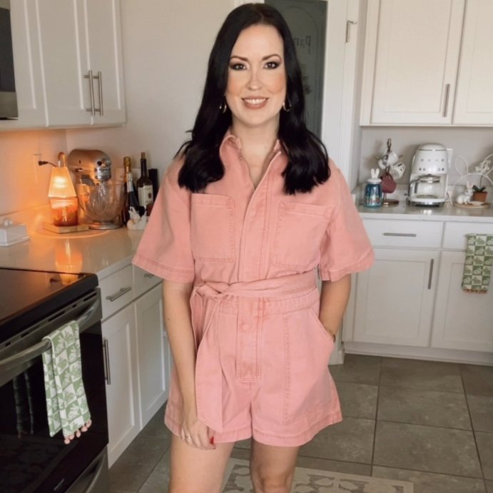 user image by totargetigo, Women's Short Sleeve Utility Romper - Future Collective