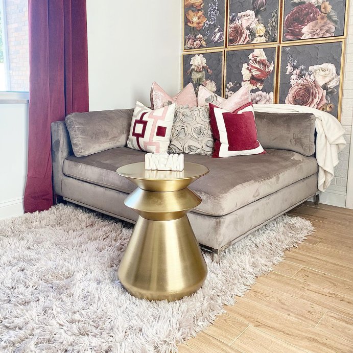 user image by @dnicoledesignllc, Zeeland Brass Drum Accent Table Gold - Threshold&#8482;
