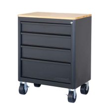 Shop Mastercraft 28" Black 4-Drawer Wooden Top Base Cabinet with Wheels, 28 x 18 x 37-in and more