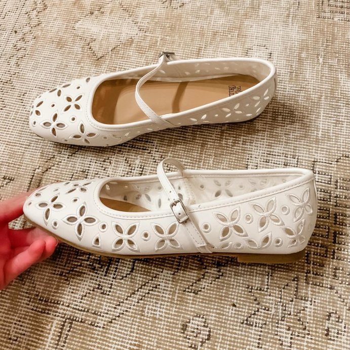 user image by @stylbylara, Women's Elsa Eyelet Mary Jane Ballet Flats with Memory Foam Insole - Wild Fable™