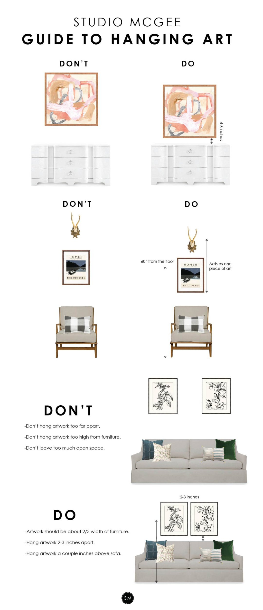 How to on sale hang art