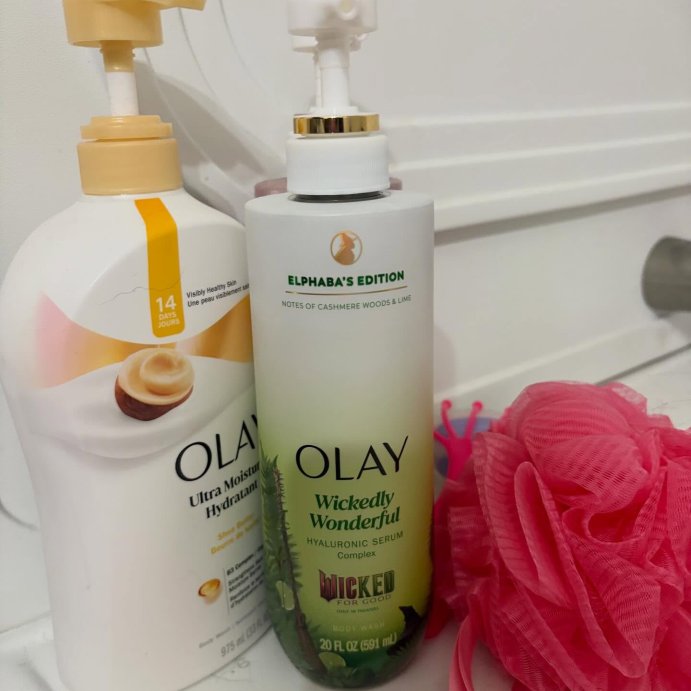 user image by @kazimicci, Olay Limited Edition Elphaba&#39;s Serum Wicked Hydrating &#38; Renewing Body Wash - Cashmere Woods &#38; Lime Scent- 20 fl oz
