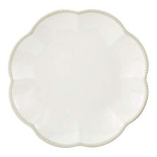 Shop CANVAS Scalloped Dinner Plate, BPA-free, Plastic, Ivory Colour and more