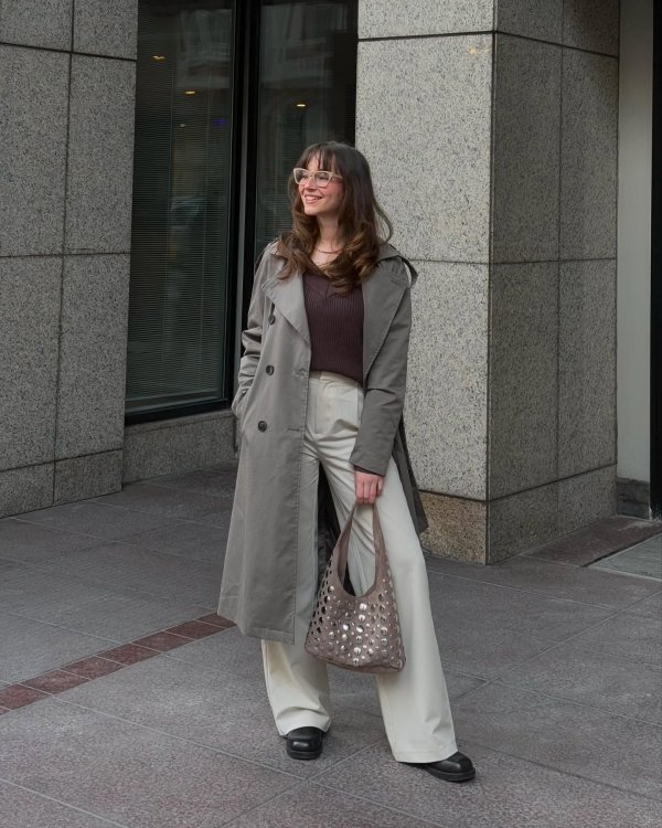 ジャケット・アウター room306contemporary Belted Trench Coat GS23508M_MUSHROOM_SIDE1_grande
