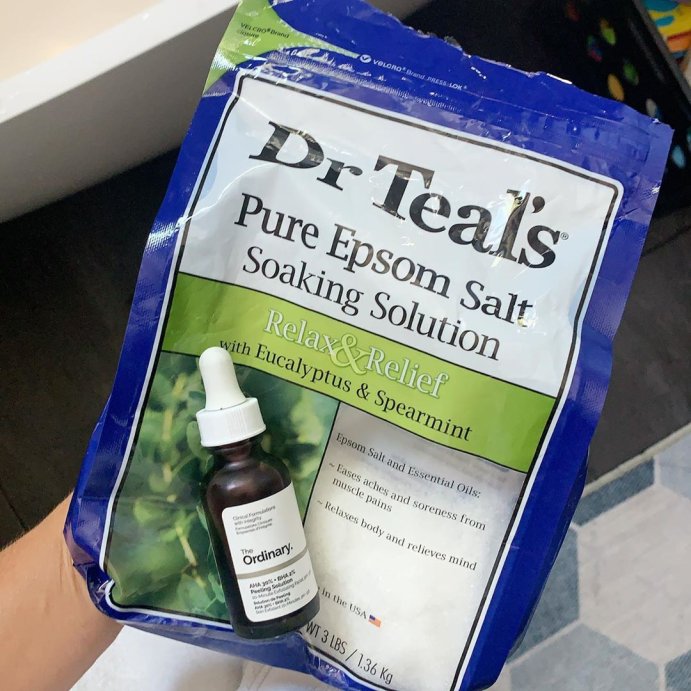 user image by @lindswasinfluenced, Dr Teal's Epsom Salt Magnesium Soak - Relax & Relief with Eucalyptus & Spearmint