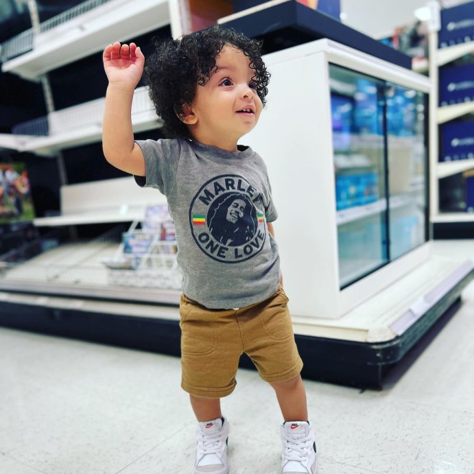 user image by @__thebeautiful1, Toddler Boys' Bob Marley 'One Love' Short Sleeve Graphic T-Shirt - Gray