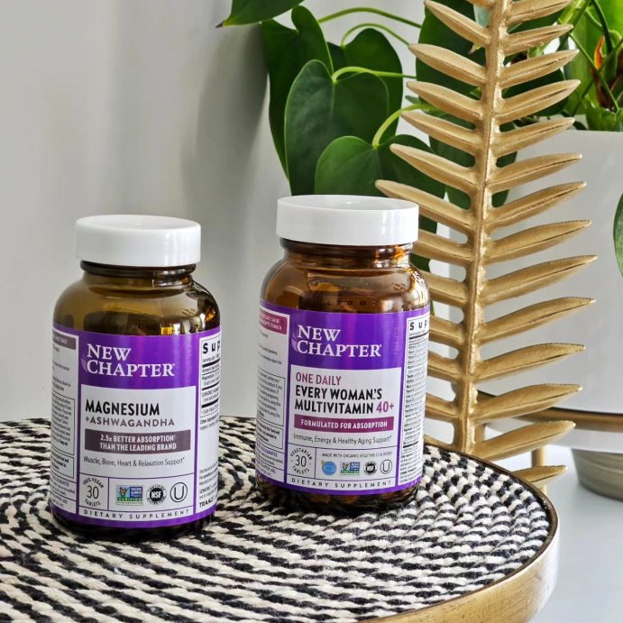user image by @lifestyle.after.40, New Chapter Magnesium + Ashwagandha for Muscle &#38; Relaxation Support, 325 mg with Magnesium Glycinate, Non-GMO Vegan Tablets - 30 ct