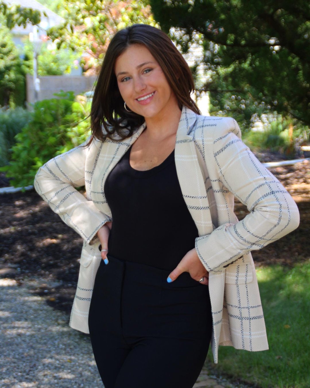 Tank top under on sale blazer