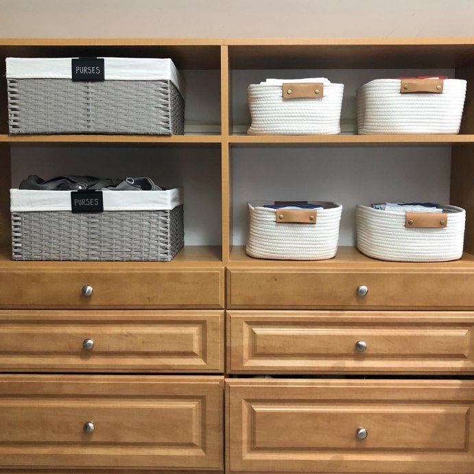 user image by @niceandneat_athome, 13&#34; Decorative Coiled Rope Square Base Tapered Basket Small Cream - Brightroom&#8482;