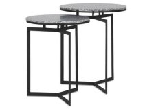 Shop Tables d'appoint Malik en métal recyclé -Terrazzo gris and more